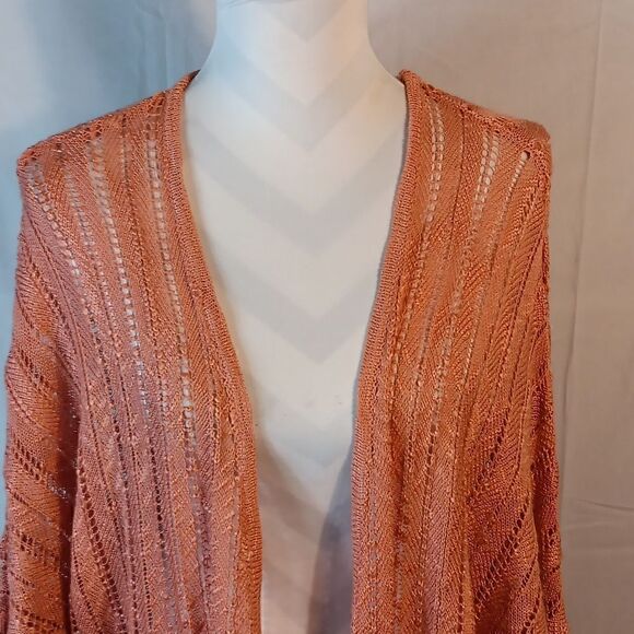 Tulle Crocheted Open Front Cardigan - Picture 2 of 9